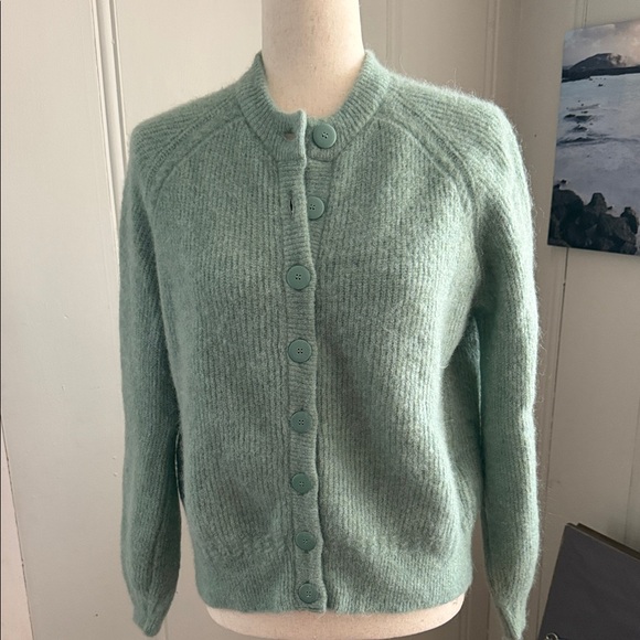 Sezane Sweaters - Sezane Mint Green Button-Up Wool Cardigan